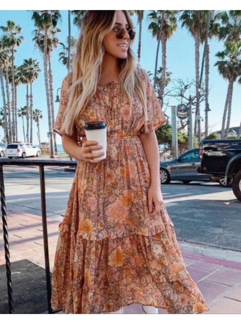 Spell & The Gypsy Amethyst Garden Party Midi Dress Blush Small Floral